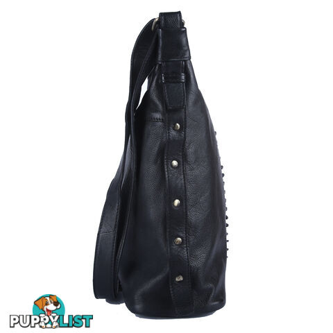 BLAZE Black Genuine Leather Womens Handbag