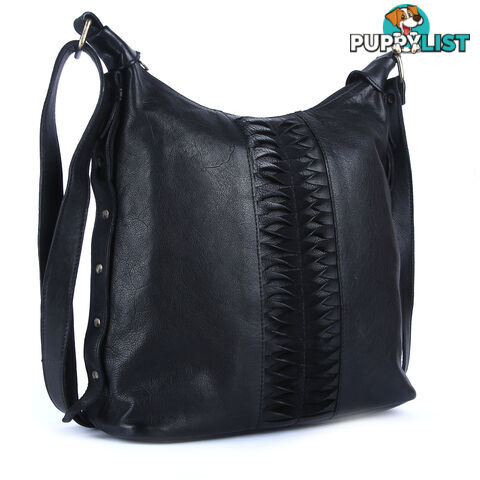 BLAZE Black Genuine Leather Womens Handbag