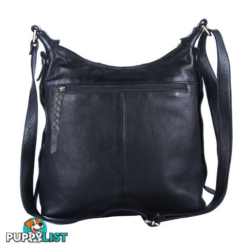 BLAZE Black Genuine Leather Womens Handbag