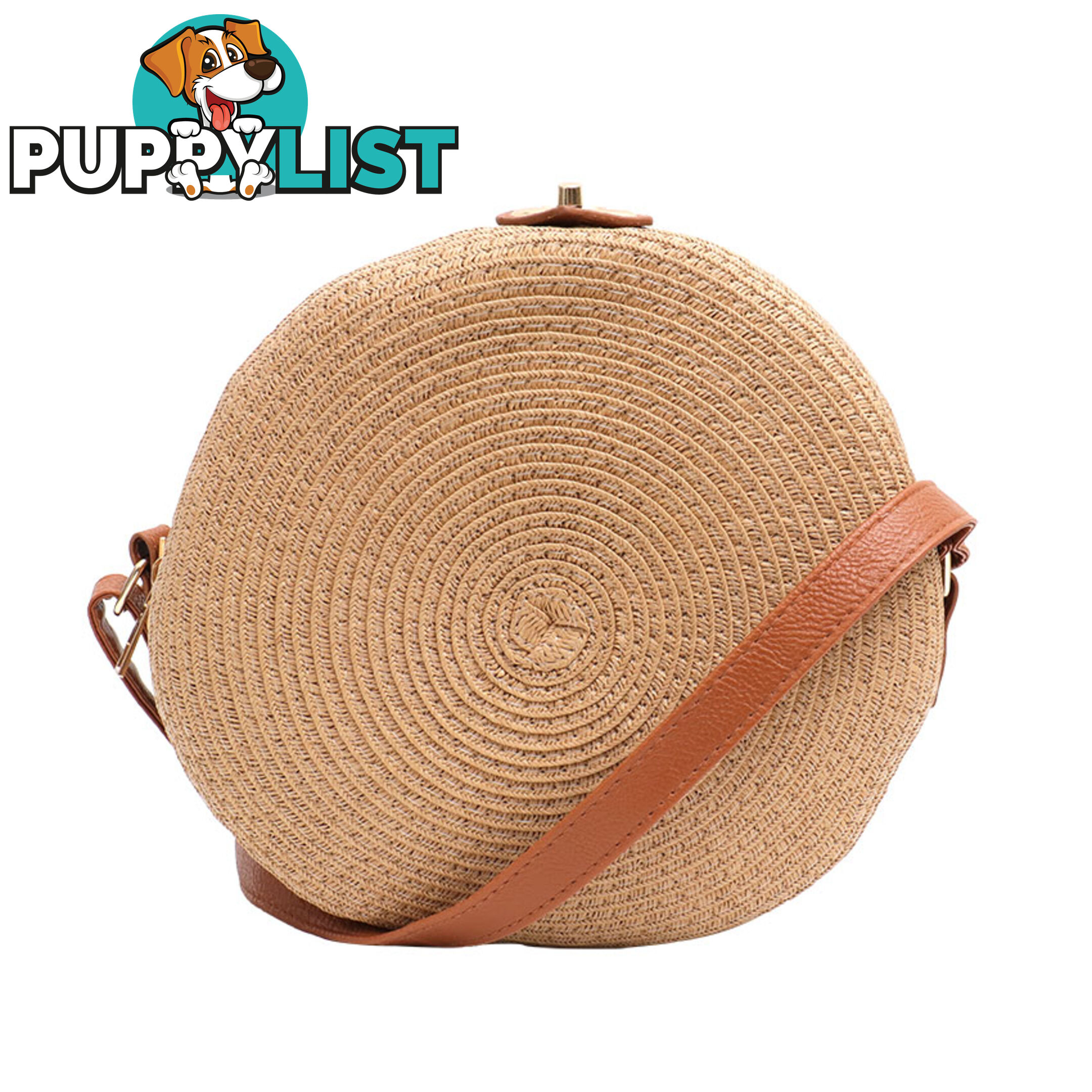 LOVELY NATURAL WOMEN'S ROUND SUMMER BEACH BAG