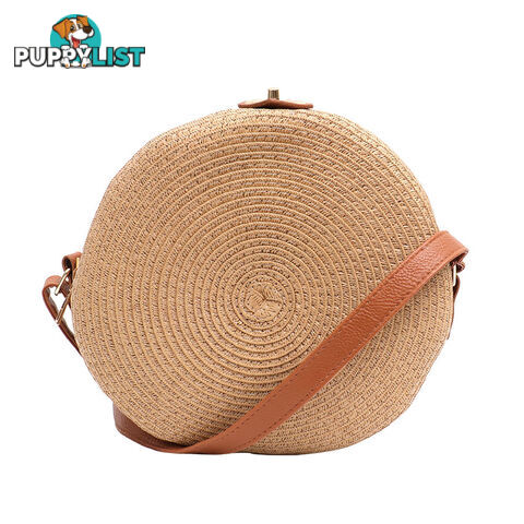 LOVELY NATURAL WOMEN'S ROUND SUMMER BEACH BAG