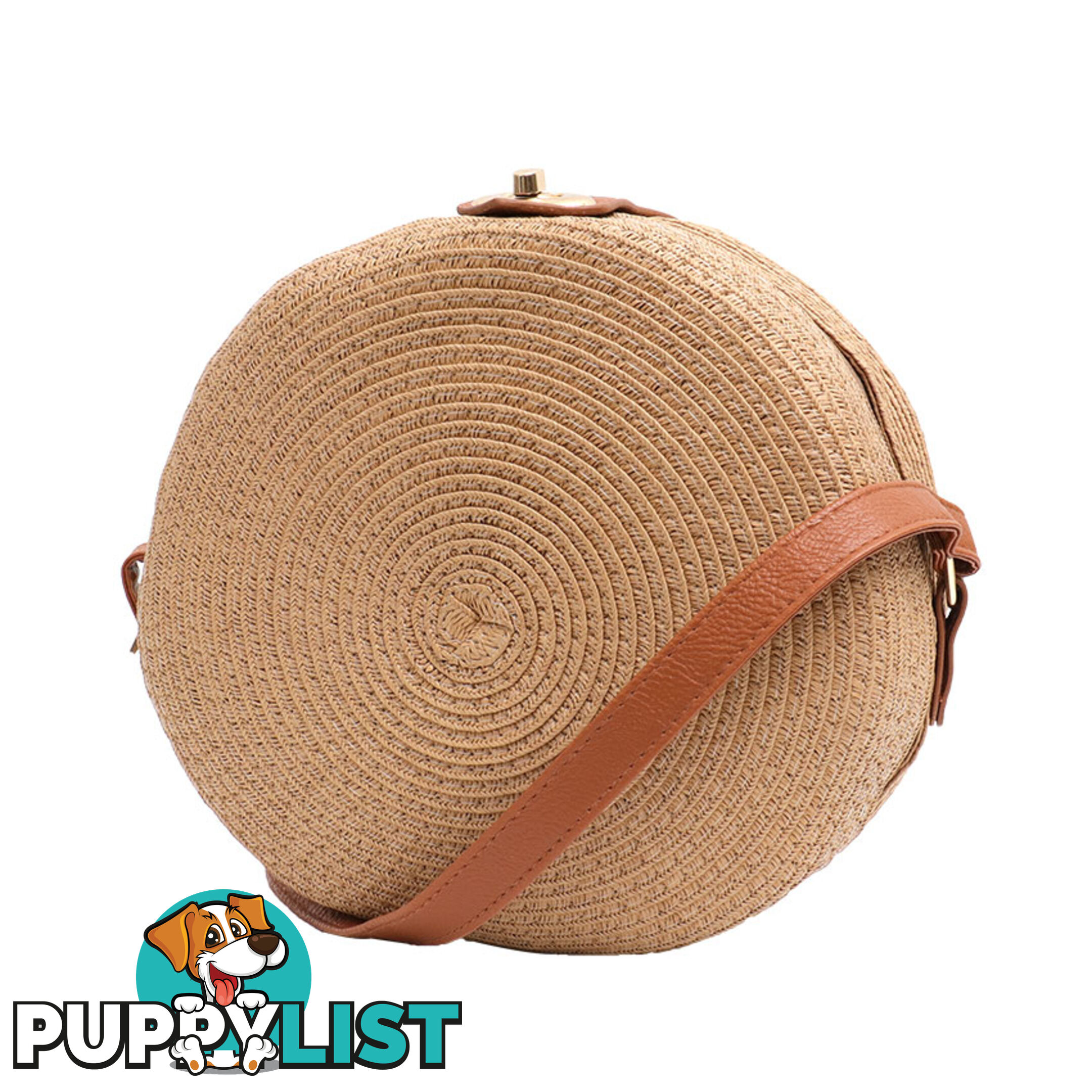 LOVELY NATURAL WOMEN'S ROUND SUMMER BEACH BAG