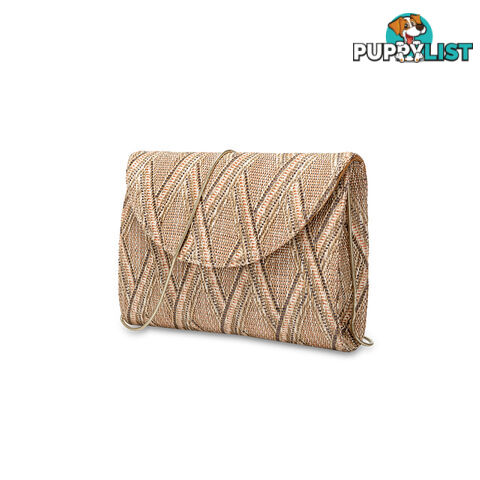 TAYLOR Natural Beige Woven Summer Clutch