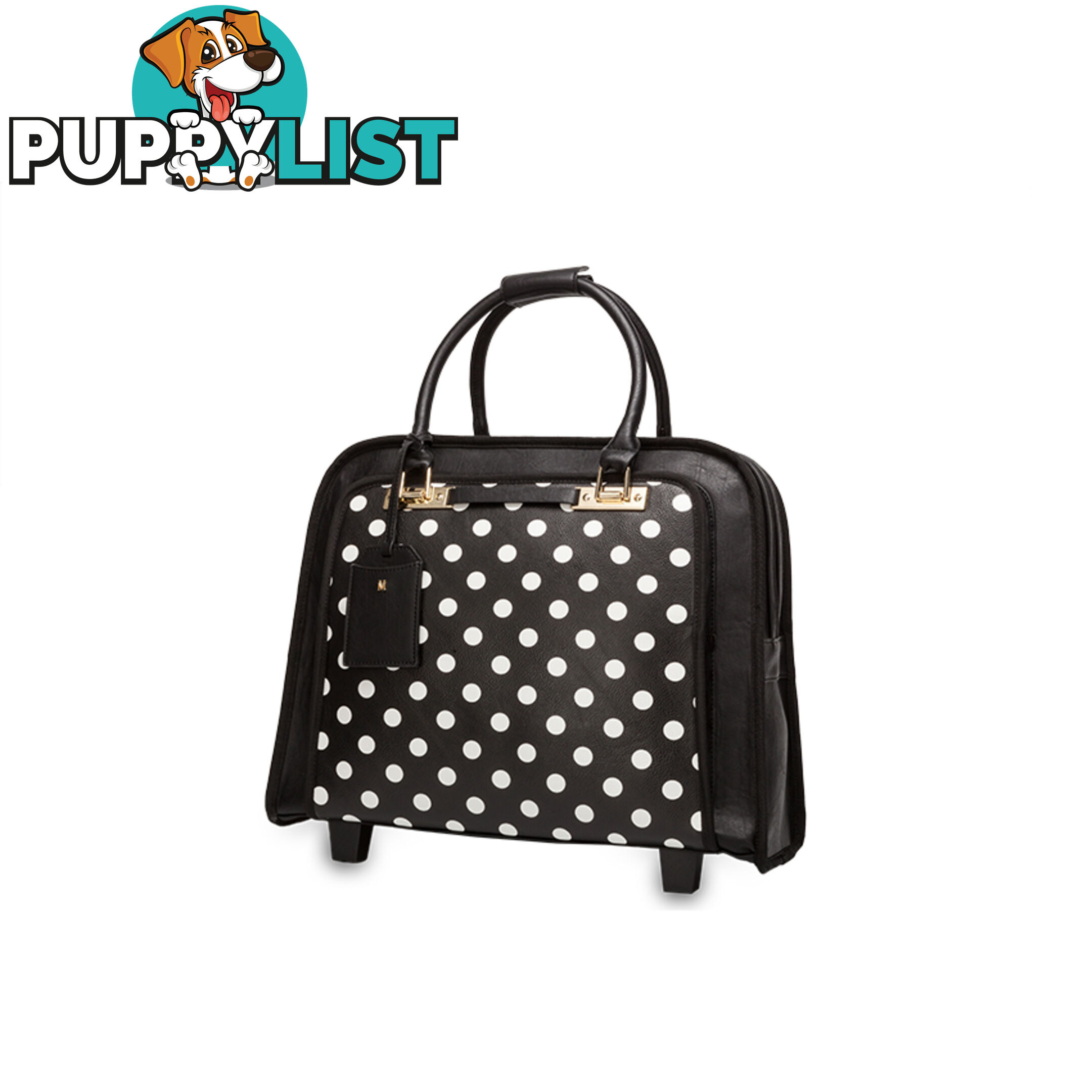 BARLETTA Black Polka Dot Travel Bag