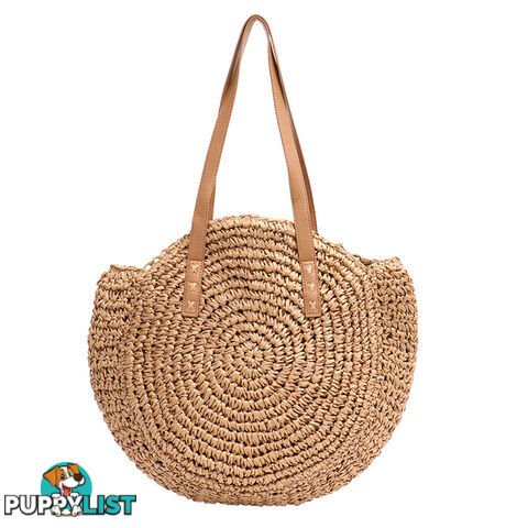 PETITE TAN ROUND SUMMER BEACH BAG