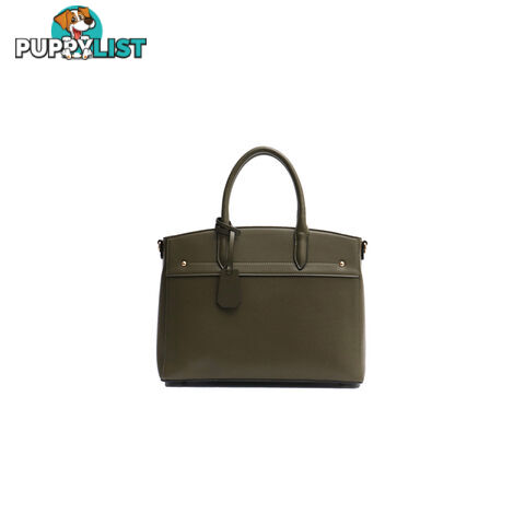 AMELIE KHAKI VEGAN LEATHER LADIES WORK  HANDBAG