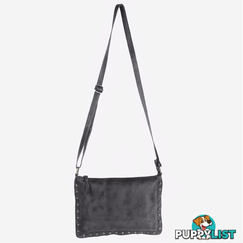 WILD DARK GREY GENUINE LEATHER LADIES HANDBAG