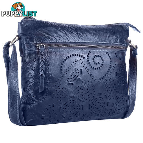 BALLARD Denim Blue Genuine Leather Womens Bag