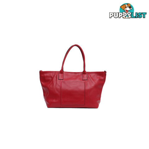 PHOEBE RED GENUINE LEATHER LADIES HANDBAG