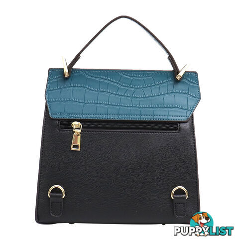 LUSH BLACK VEGAN LEATHER WOMENS HANDBAG