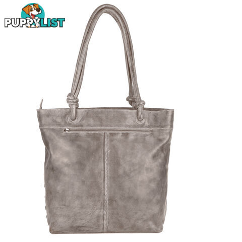 WILEY GREY GENUINE LEATHER OVERSIZE LADIES HANDBAG