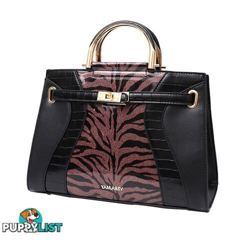 JESSICA TAN PATENT FAUX LEATHER LADIES HANDBAG