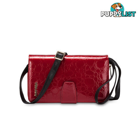 LW3B Red Patent Genuine Leather Wallet Purse Organiser