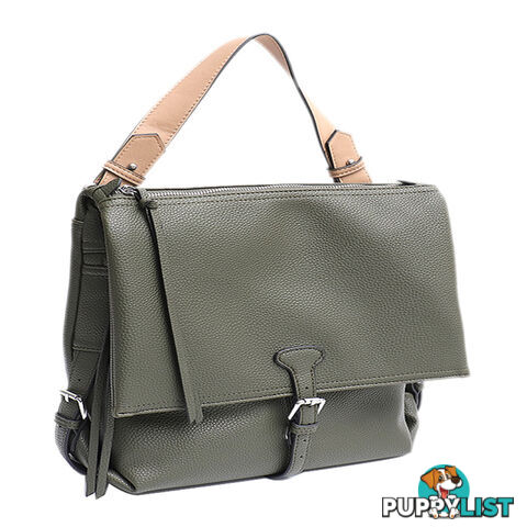 KERRY KHAKI VEGAN LEATHER LADIES HANDBAG