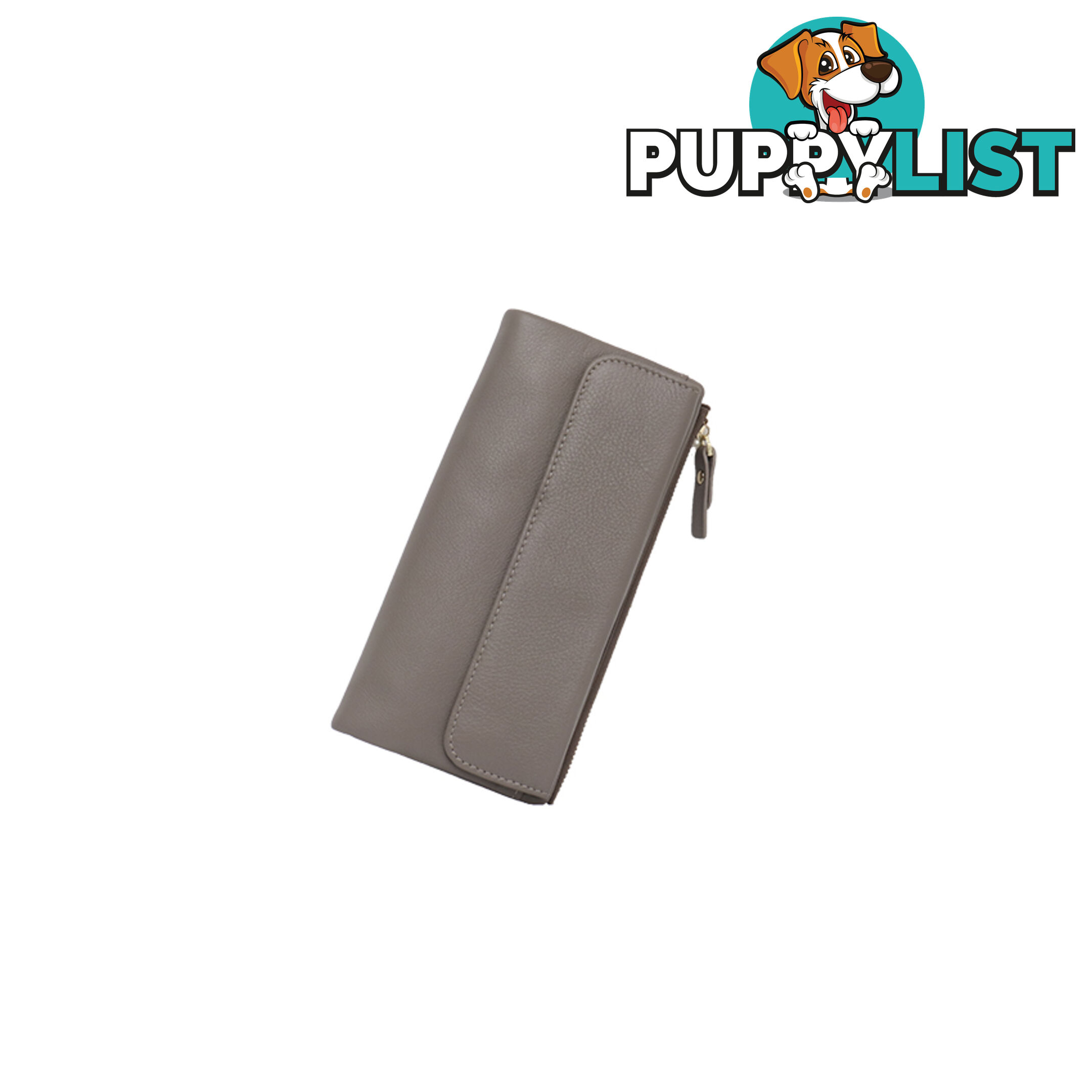 POPPY Light Natural Grey Genuine Leather Wallet