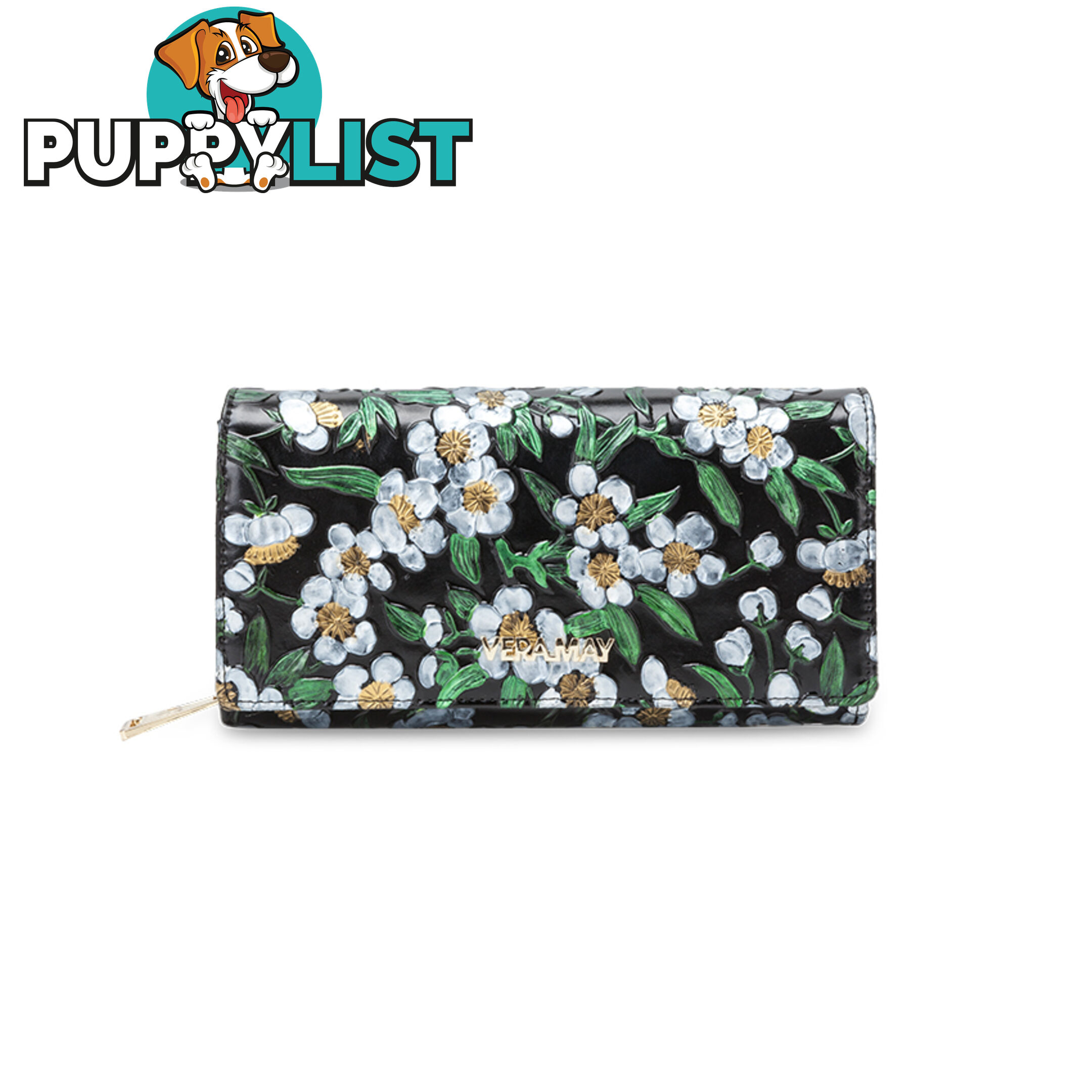 LW3L Daisy Floral Genuine Leather Wallet