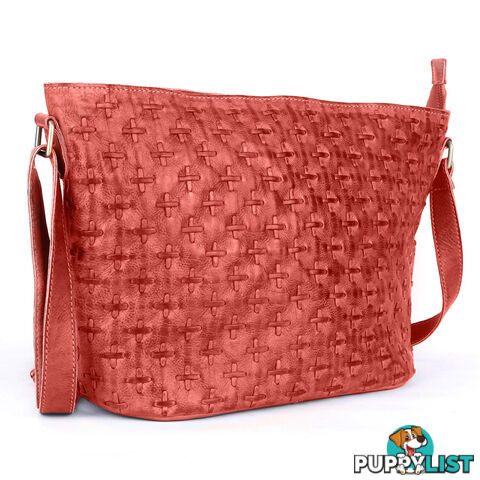 WEBSTER BURNT RED GENUINE LEATHER LADIES HANDBAG