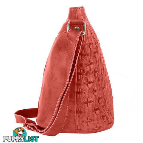 WEBSTER BURNT RED GENUINE LEATHER LADIES HANDBAG