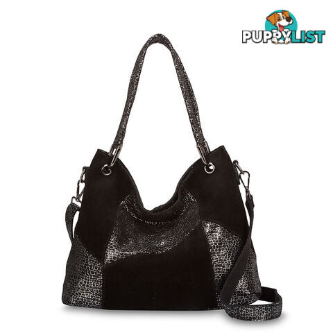 LEANNE Black Genuine Leather Womens Handbag