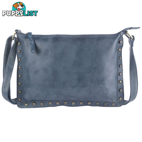 WILD LIGHT BLUE GENUINE LEATHER LADIES HANDBAG