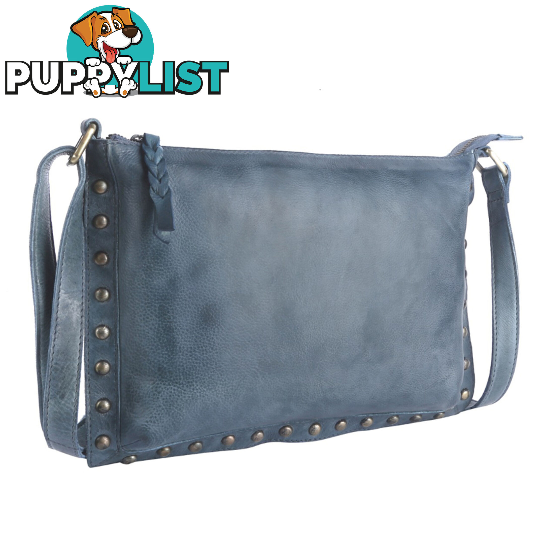 WILD LIGHT BLUE GENUINE LEATHER LADIES HANDBAG