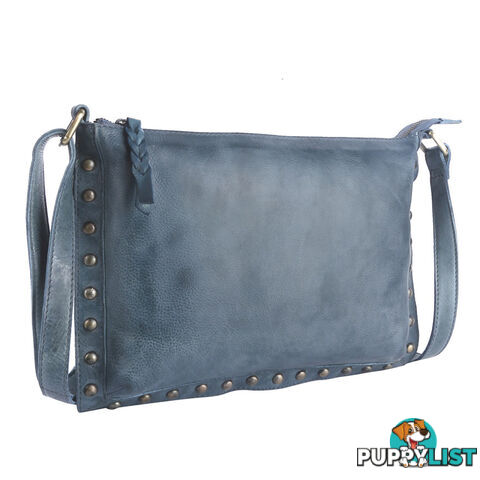 WILD LIGHT BLUE GENUINE LEATHER LADIES HANDBAG