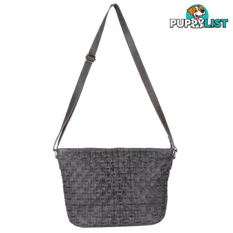 WEBSTER DARK GREY GENUINE LEATHER LADIES HANDBAG