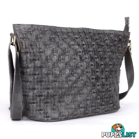 WEBSTER DARK GREY GENUINE LEATHER LADIES HANDBAG