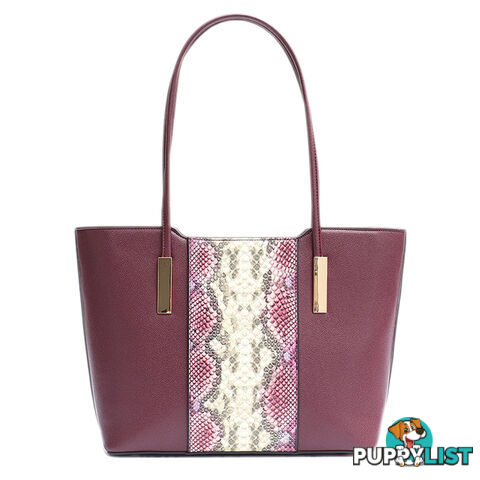 AIR PLUM SNAKE PRINT VEGAN LEATHER LADIES TOTE HANDBAG