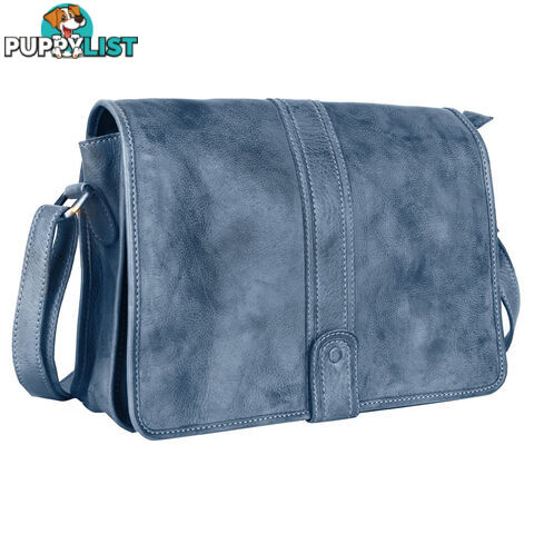 WINDSOR LIGHT BLUE GENUINE LEATHER SATCHEL BAG