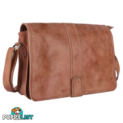 WINDSOR TAN GENUINE LEATHER SATCHEL BAG