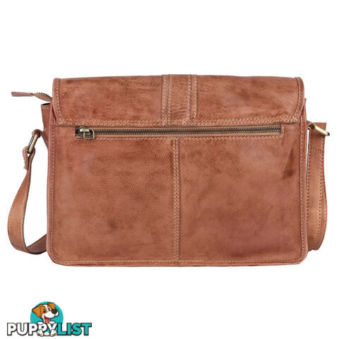 WINDSOR TAN GENUINE LEATHER SATCHEL BAG