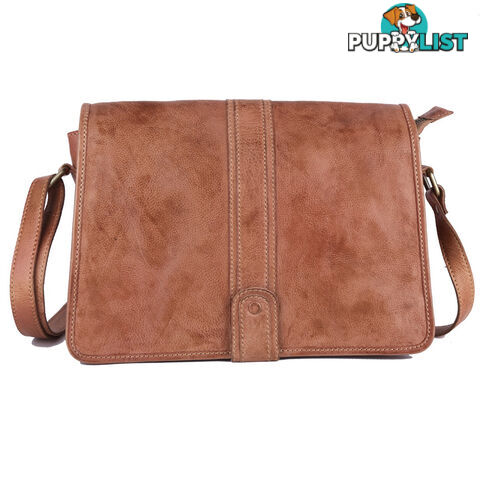 WINDSOR TAN GENUINE LEATHER SATCHEL BAG