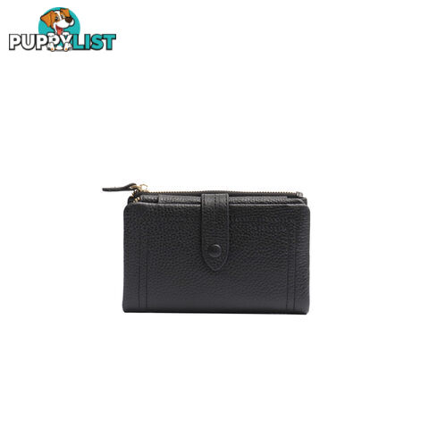 KYM BLACK GENUINE LEATHER LADIES SMALL WALLET