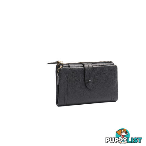 KYM BLACK GENUINE LEATHER LADIES SMALL WALLET