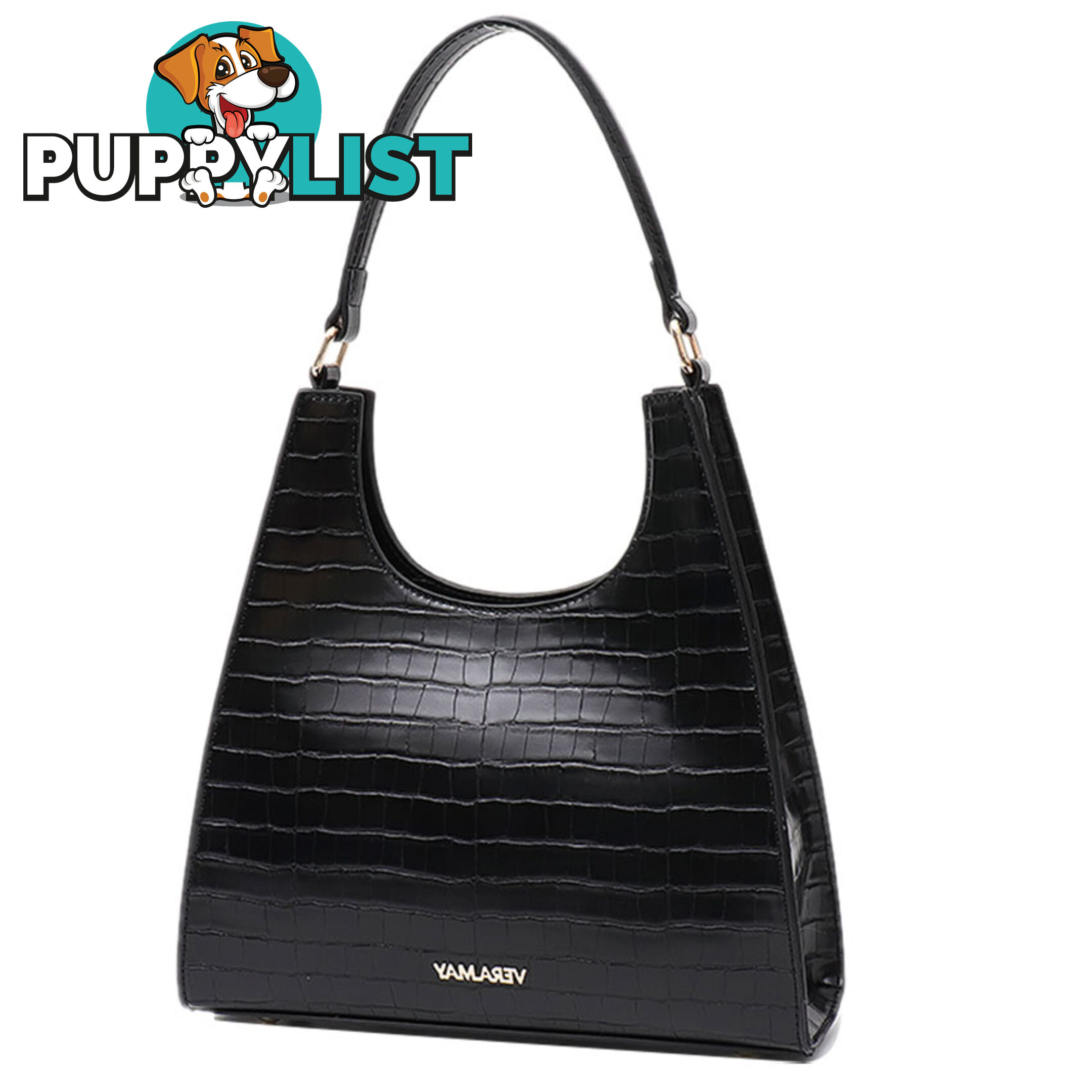 ASHLEY BLACK FAUX LEATHER WOMENS HANDBAG