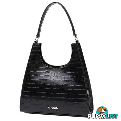 ASHLEY BLACK FAUX LEATHER WOMENS HANDBAG