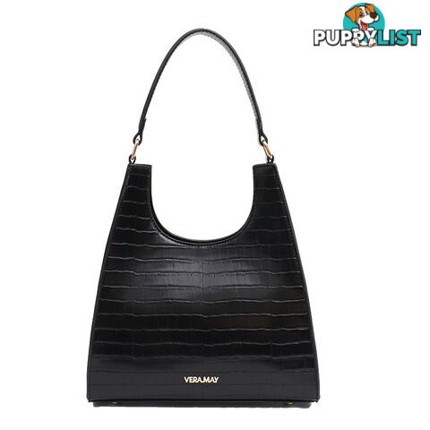 ASHLEY BLACK FAUX LEATHER WOMENS HANDBAG