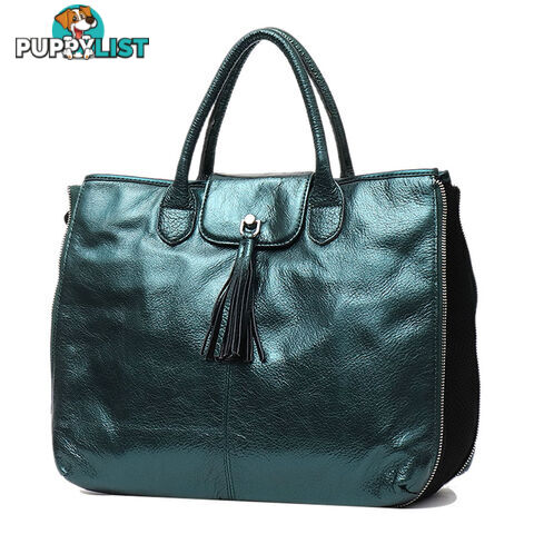 DARLING TEAL GREEN LEATHER WOMENS SOFT HANDBAG