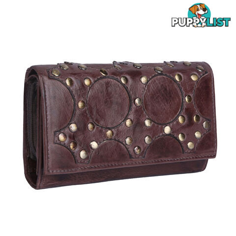 BELA Brown Genuine Leather Womens Wallet