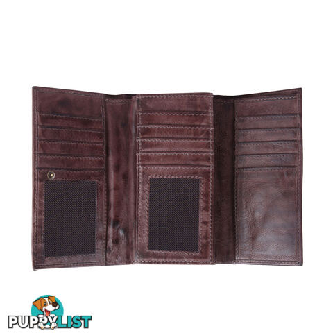 BELA Brown Genuine Leather Womens Wallet