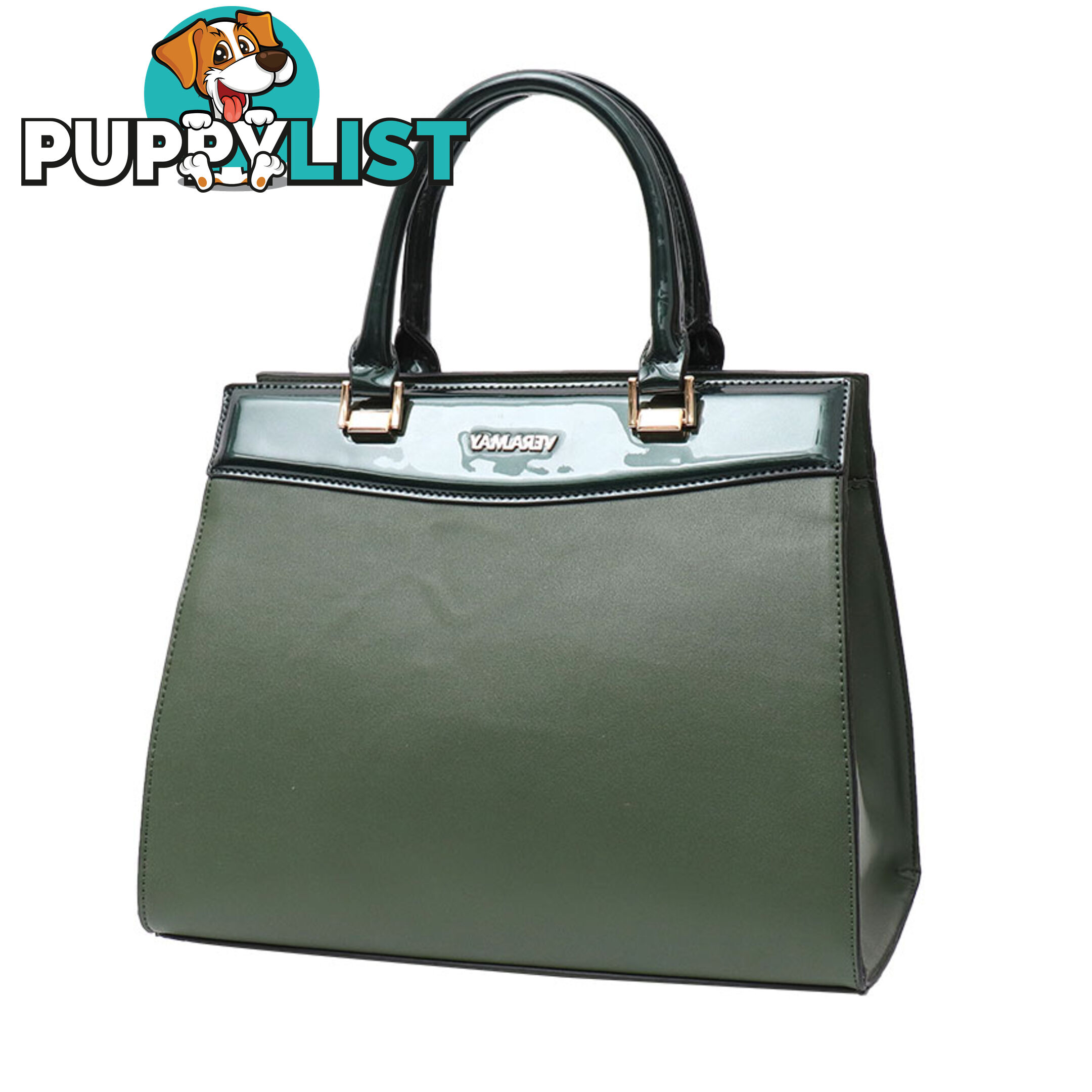 AMANDA TEAL GREEN FAUX LEATHER PATENT WOMENS HANDBAG