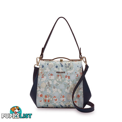 Alice Teal Floral Frame Vintage Womens Handbag