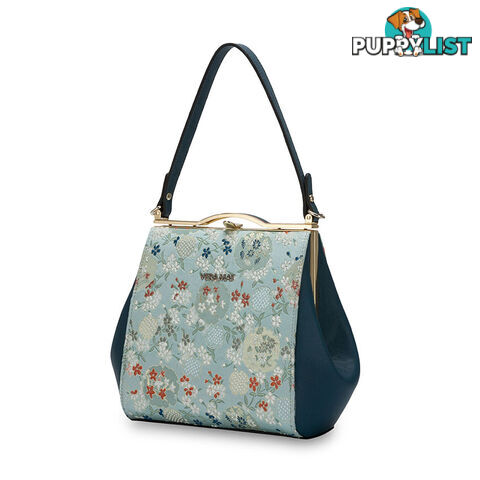 Alice Teal Floral Frame Vintage Womens Handbag