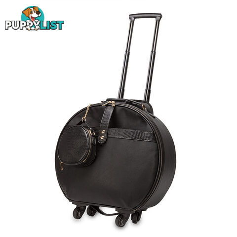 TERAMO BLACK ROUNDED TRAVEL OVERNIGHT BAG