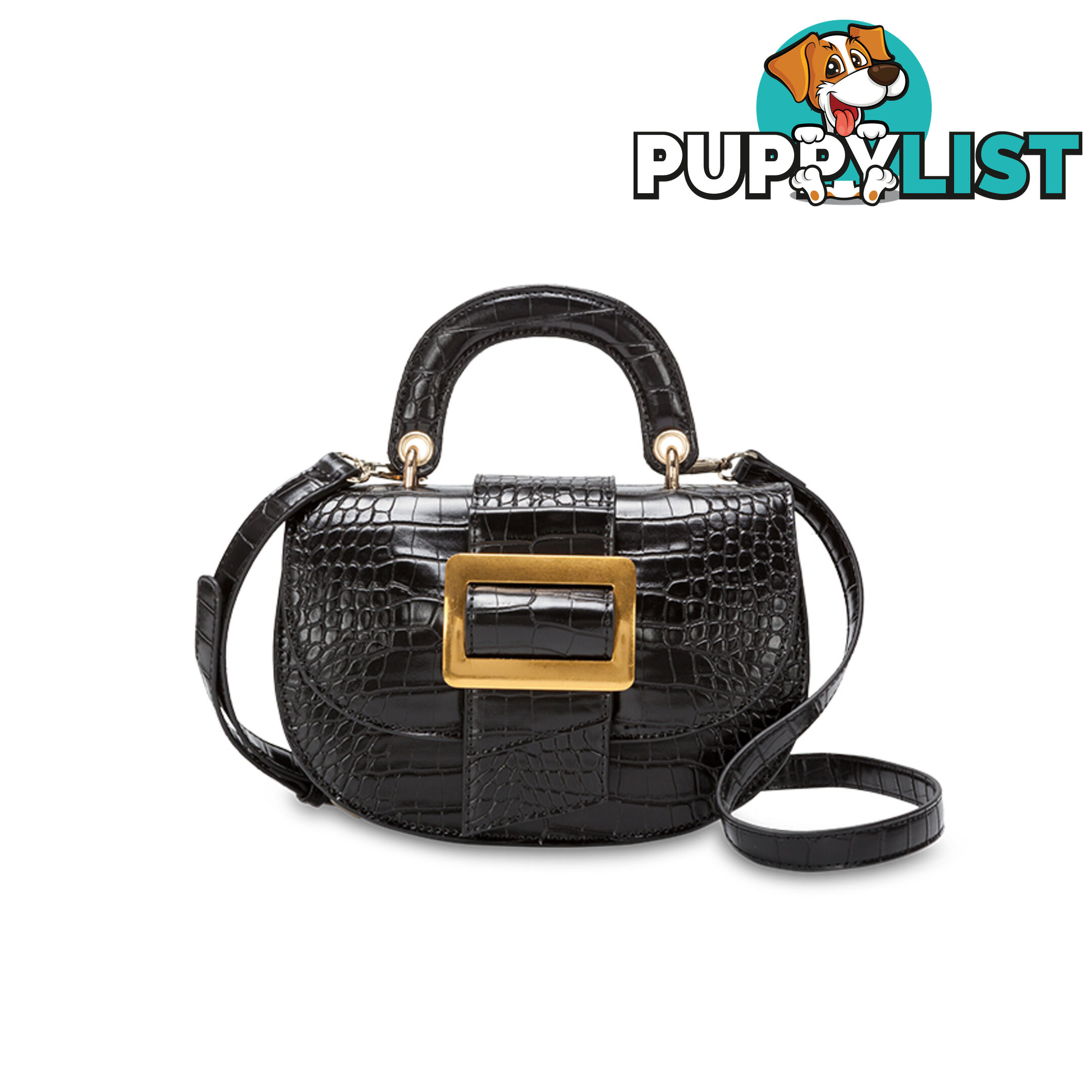 ROSABELLA Black Croc Womens Handbag