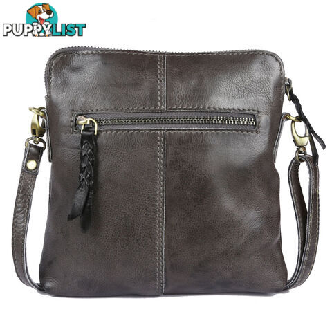 WEST DARK GREY GENUINE LEATHER LADIES HANDBAG