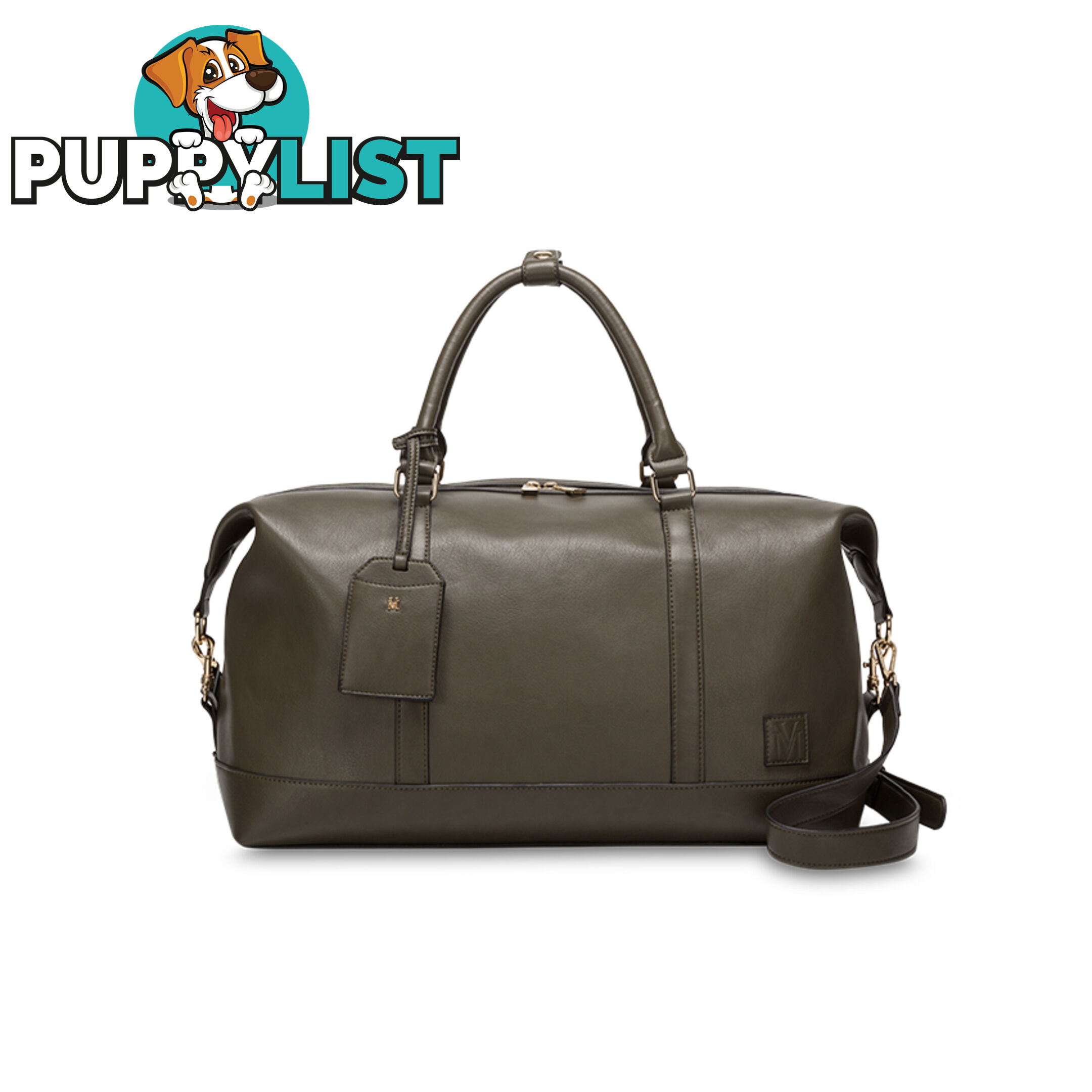 LUCCA Khaki Green Overnight Travel Bag