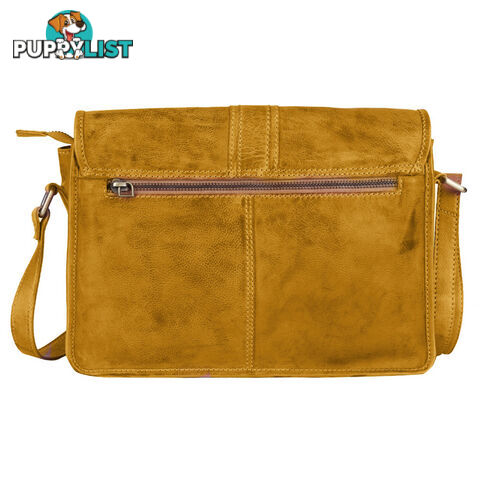 WINDSOR MUSTARD GENUINE LEATHER SATCHEL BAG