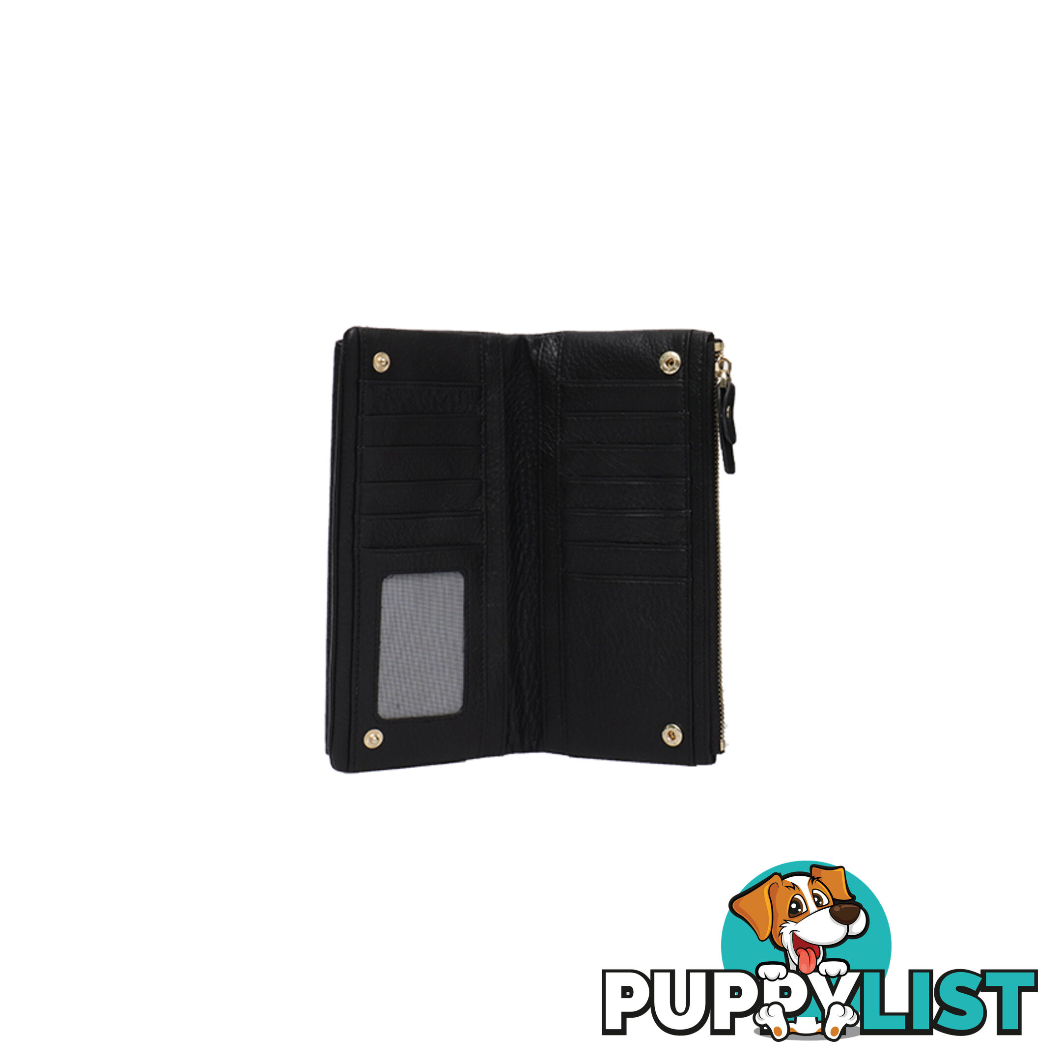 POPPY Black Soft Genuine Leather Wallet